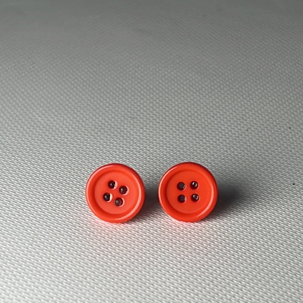 Handmade Button Earrings - 1/2”